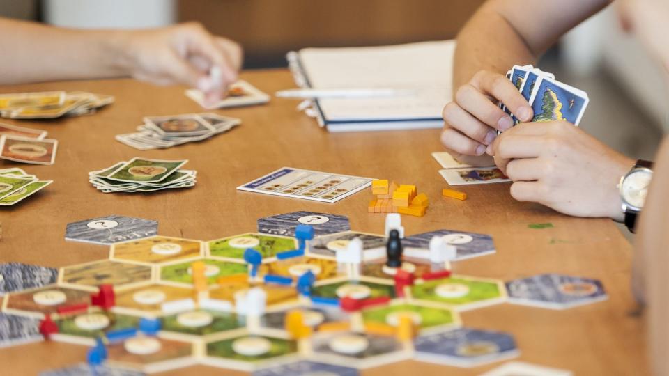 Mandatory Credit: Photo by Stephen Chung/Lnp/Shutterstock (4990337b)Competitors play Settlers of CatanMind Sports Olympiad, London, Britain - 23 Aug 2015Mind Sports Olympiad 2015, the annual board games festival.