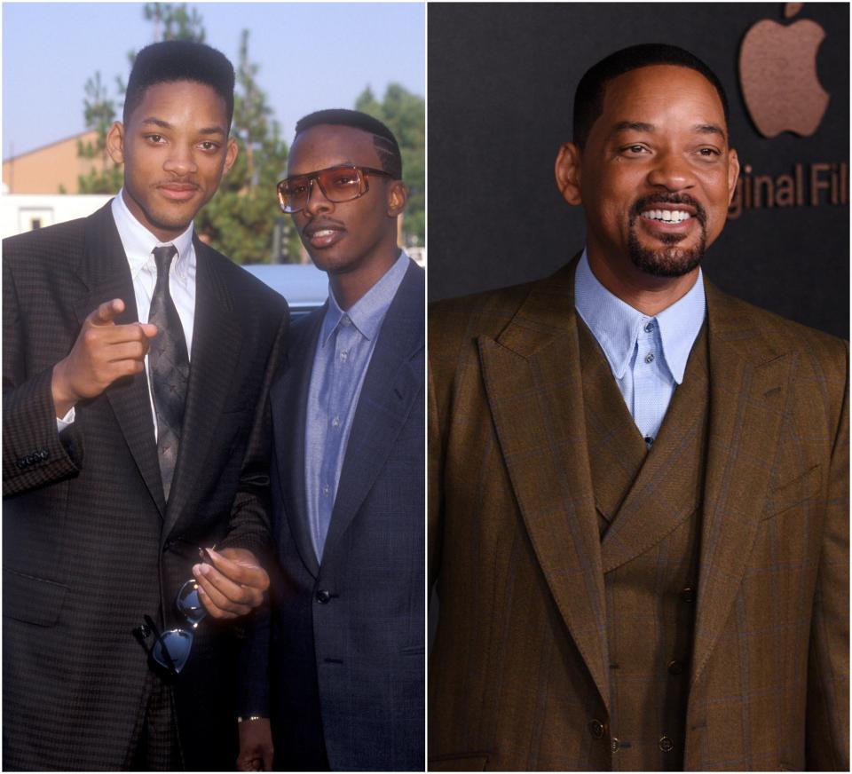 Will Smith and DJ Jazzy Jeff in 1988 vs Will Smith in 2022.