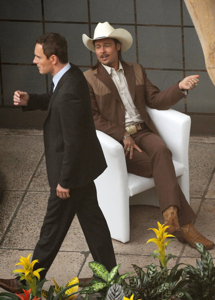 Spotted on set, Brad Pitt, Michael Fassbender