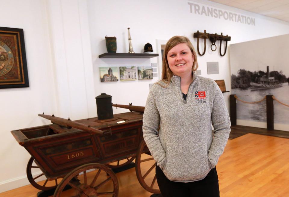 Old Colony History Museum Director Katie MacDonald during a tour of the Old Colony History Museum in Taunton on Monday, March 14, 2022. 