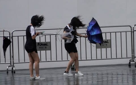 Shanghai was hit by a rainstorm as Lekima approached today. - Credit: Aly Song/Reuters