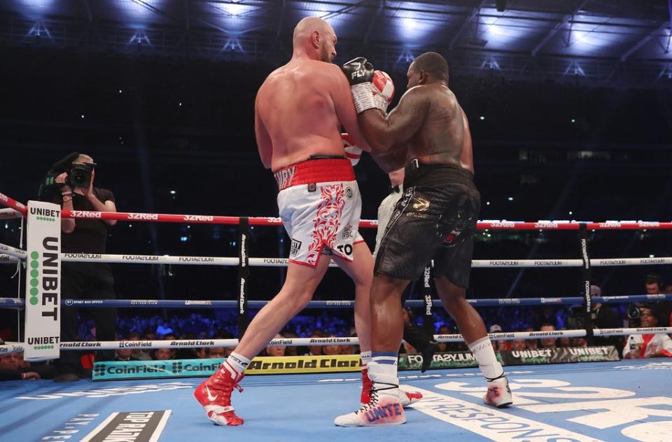 Tyson Fury knocked out Whyte in the sixth round at Wembley Stadium (Getty Images)