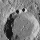 Craters photographed by MESSENGER spacecraft may appear to resemble a familiar television character, a favorite of children. Image acquired August 29, 2012.