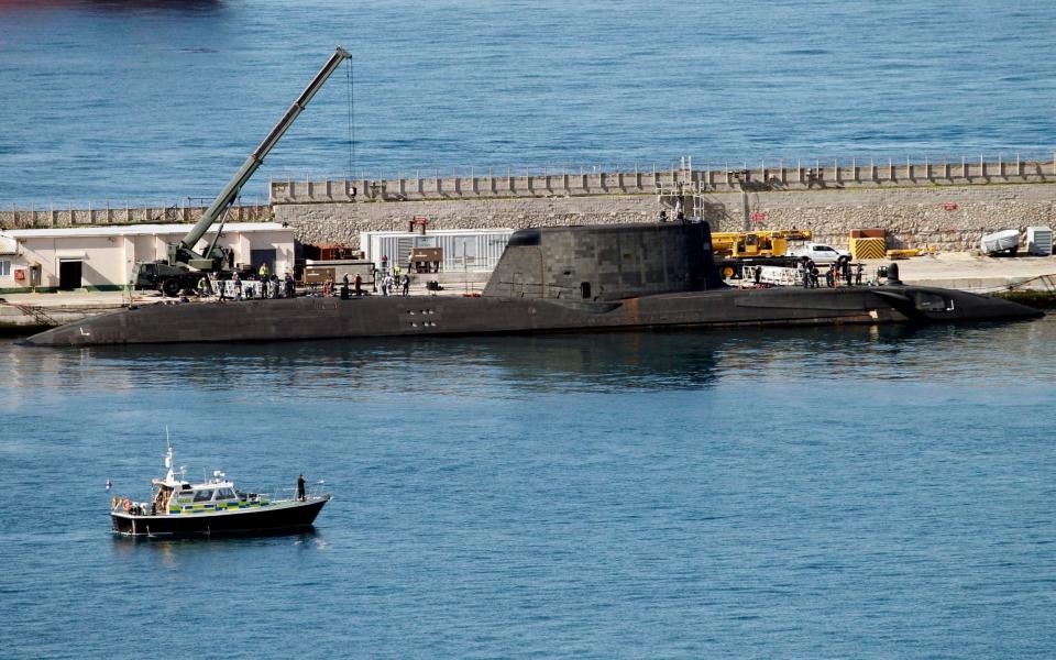 The Astute-class nuclear submarine, HMS Ambush at it's mooring in Gibraltar, March 2016 - EFE