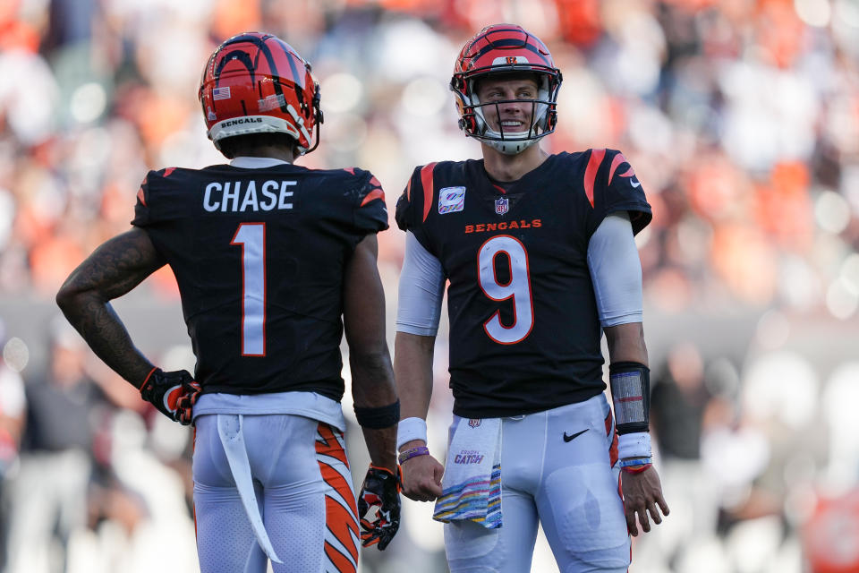 Ja&#39;Marr Chase #1 and Joe Burrow #9 of the Cincinnati Bengals are fantasy stars