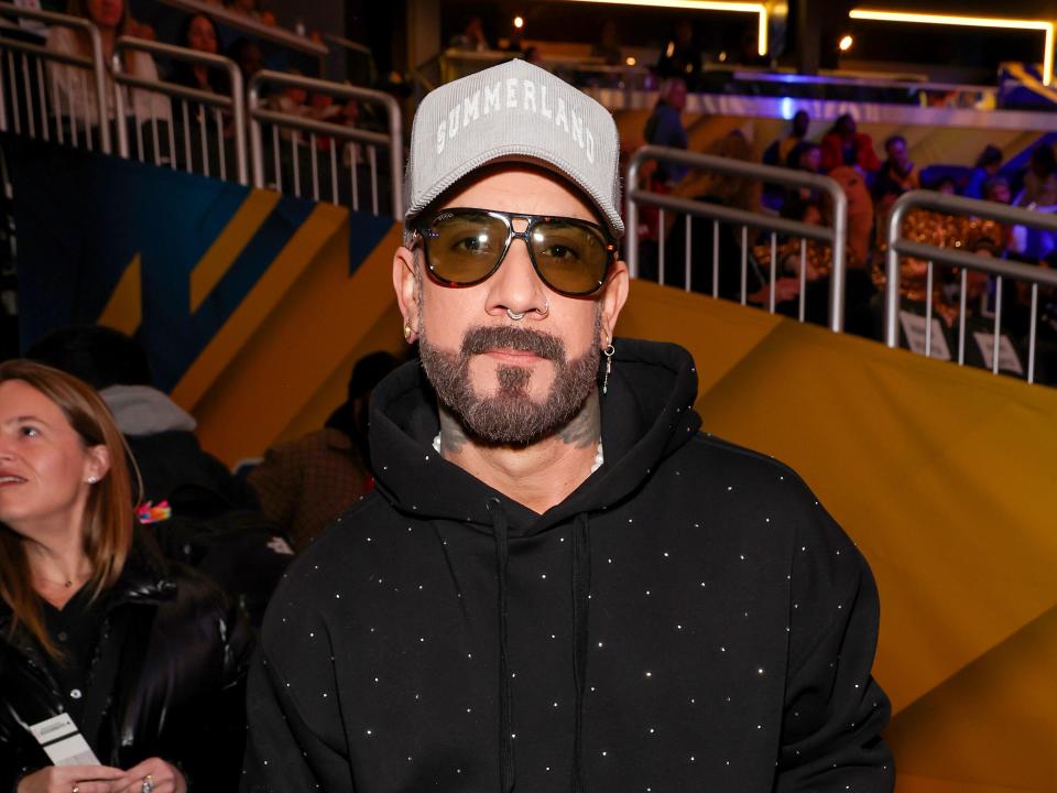 AJ McLean attends the 73rd NBA All-Star Game at Gainbridge Fieldhouse on February 18, 2024 in Indianapolis, Indiana.