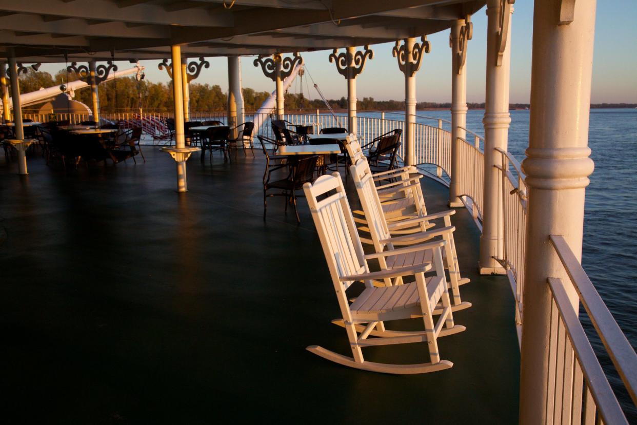 Deckchairs on the Steamboat American Queen