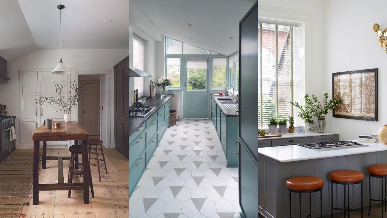  Three narrow kitchens looking wider with decorative tricks 