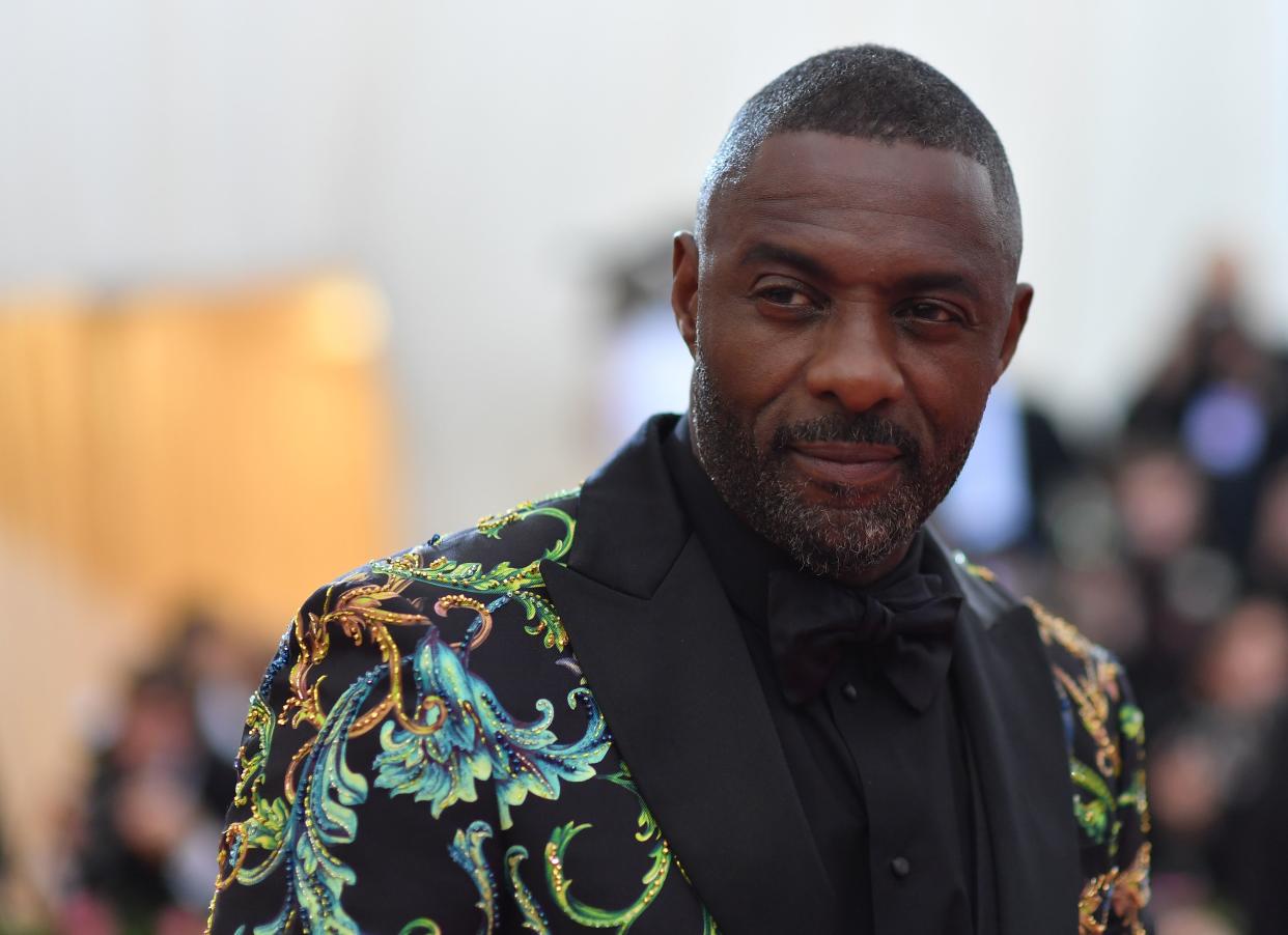 English actor Idris Elba arrives for the 2019 Met Gala at the Metropolitan Museum of Art on May 6, 2019, in New York. - The Gala raises money for the Metropolitan Museum of Arts Costume Institute. The Gala's 2019 theme is Camp: Notes on Fashion" inspired by Susan Sontag's 1964 essay "Notes on Camp". (Photo by ANGELA  WEISS / AFP)        (Photo credit should read ANGELA  WEISS/AFP/Getty Images)