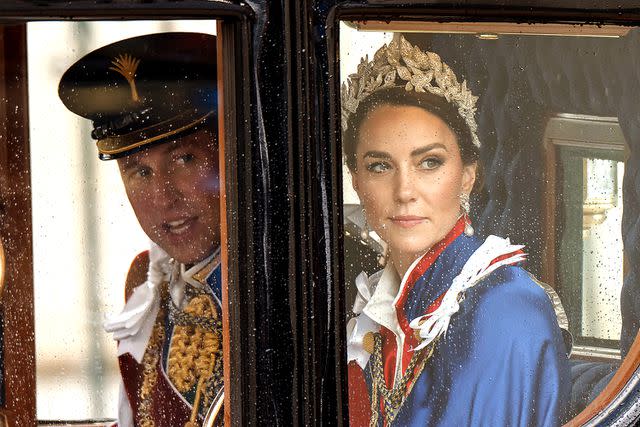 <p>ODD ANDERSEN/AFP via Getty</p> Prince William and Kate Middleton at King Charles' coronation on May 6, 2023