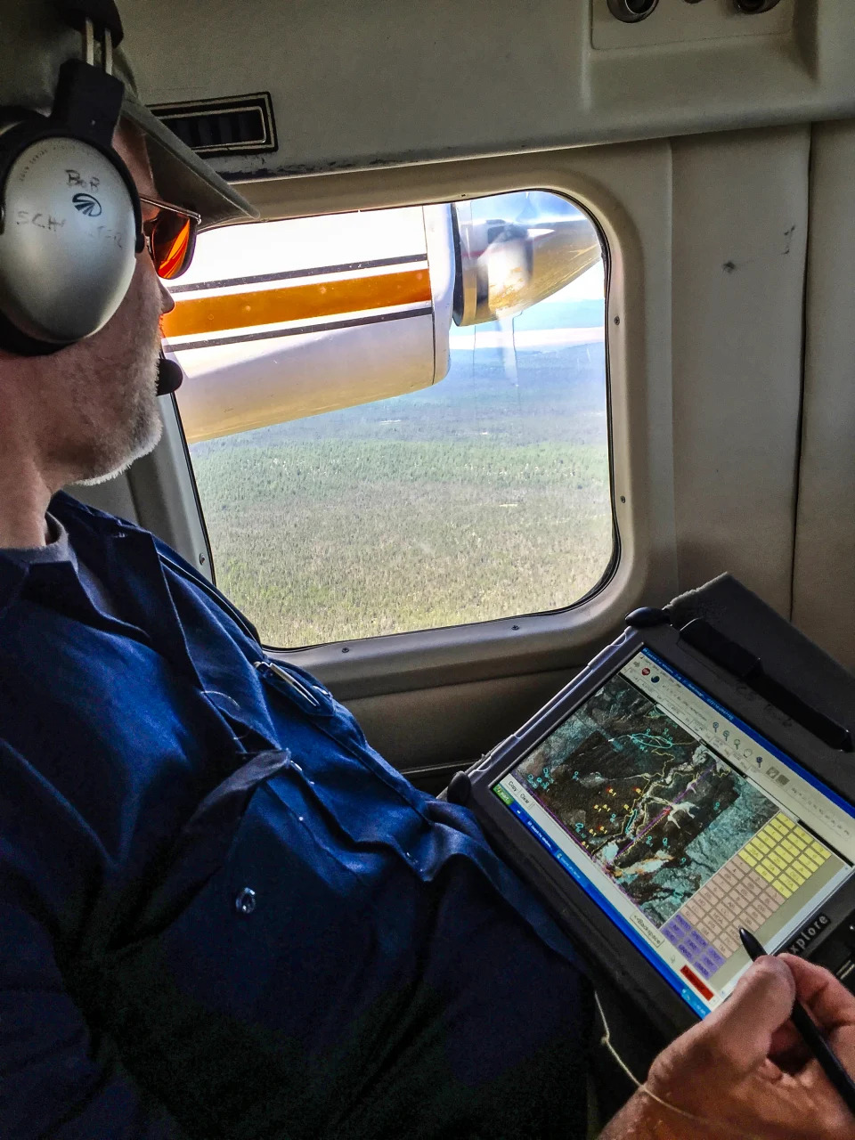 Brent Oblinger, a plant pathologist on the Deschutes National Forest, while in the process of conducting a portion of the survey. (USFS)