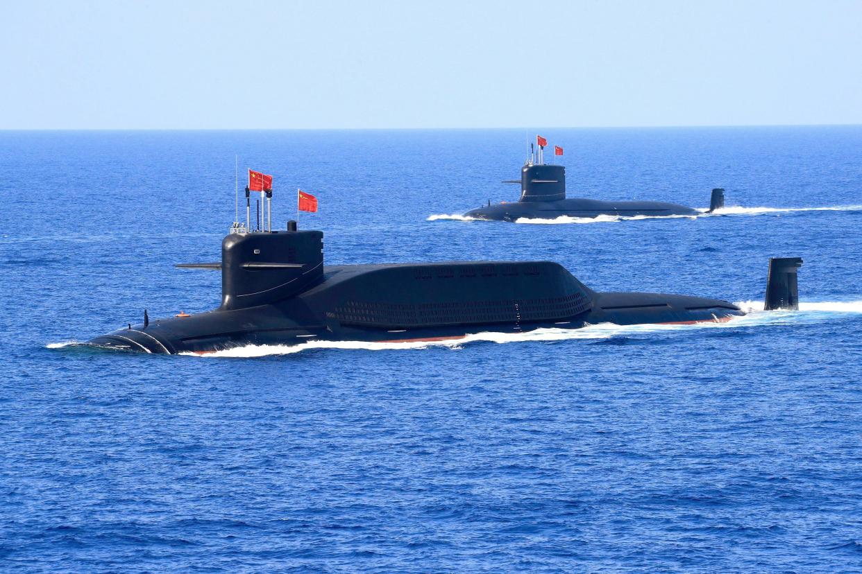 A nuclear-powered Type 094A Jin-class ballistic missile submarine of the Chinese People's Liberation Army (PLA) Navy is seen during a military display in the South China Sea April 12, 2018.