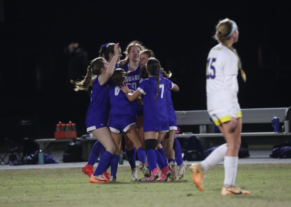 Canterbury and Imagine School play in the District 2A-11 Girls Soccer Championship on Thursday, Feb. 1, 2024, in Fort Myers.
