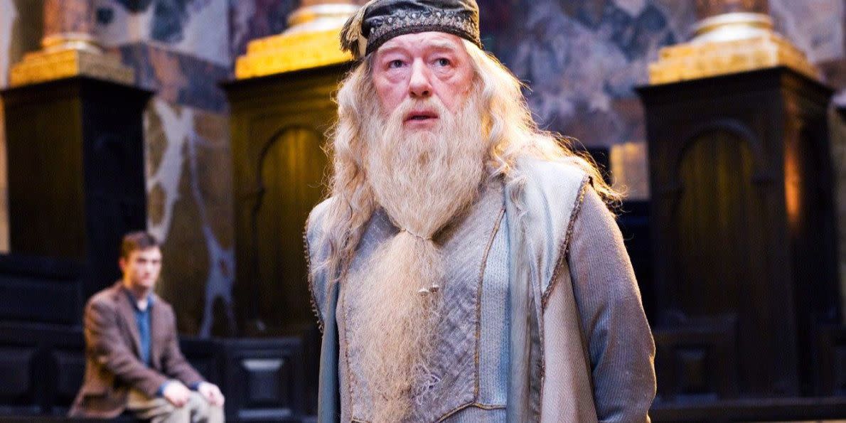 michael gambon as dumbledore in harry potter