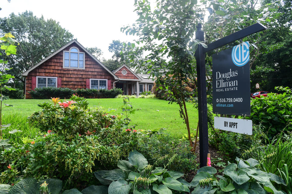 Huntington, N.Y.: Photo of home for sale in Huntington, New York on August 5, 2020. (Photo by Thomas A. Ferrara/Newsday RM via Getty Images)