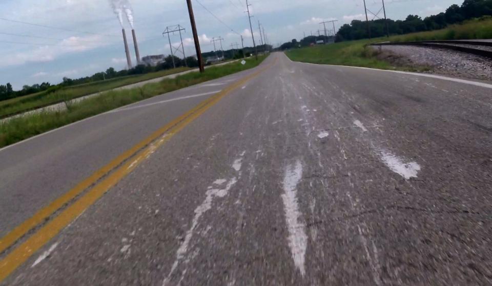 A spill of what some believe to be limestone is nearing the end of the trail at A.B. Brown Power Plant in Posey County, Ind., Monday evening. A truck is thought to have leaked the substance across three counties – Warrick, Vanderburgh and Posey – while traveling west on Hwy 66.