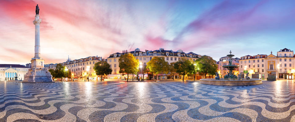 Lisbon panorama in Rossio square, Portugal