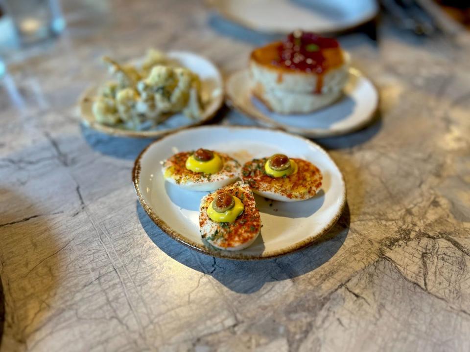 deviled eggs at jardin in san antonio