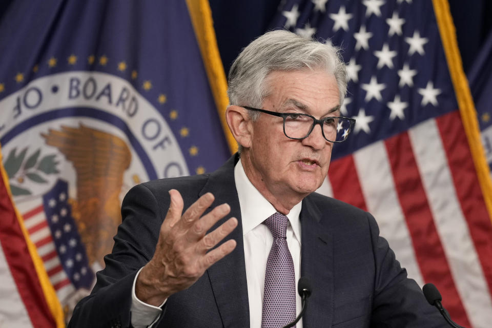 U.S. Federal Reserve Board Chairman Jerome Powell speaks during a news conference following a meeting of the Federal Open Market Committee (FOMC) at the headquarters of the Federal Reserve on September 21, 2022 in Washington, DC.<span class="copyright">Drew Angerer–Getty Images</span>