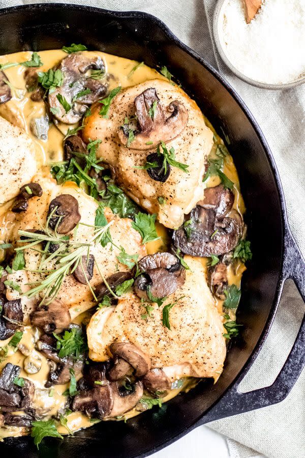 Pumpkin Parmesan Chicken with Mushrooms