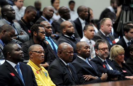 Members of the opposition party are seen listening from the public gallery during the judgment against President Jacob Zuma by South Africa's Constitutional Court in Johannesburg, March 31, 2016. REUTERS/Felix Dlangamandla/Pool