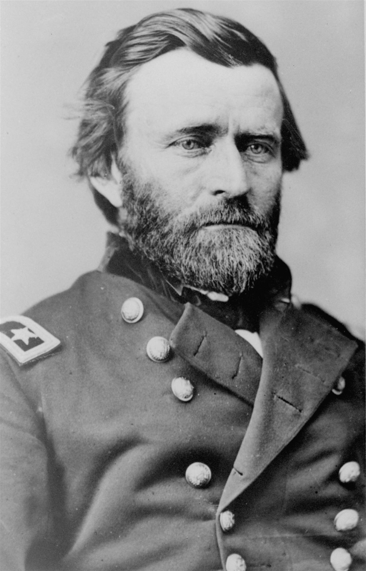 FILE - This portrait of Gen. Ulysses S. Grant was printed from the original glass plate negatives of Mathew B. Brady. Grant. While never personally charged with crimes or formally accused of wrongdoing, Grant as president torpedoed a corruption case prosecuted by his own administration. The man on trial was Grant’s personal secretary in the White House. (AP Photo/Mathew Brady, File)