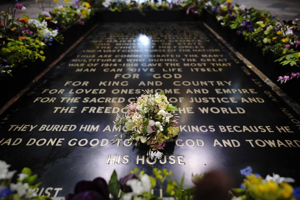 The Queen’s coronation bouquet has been laid at the Grave of the Unknown Warrior, Buckingham Palace has said (PA)