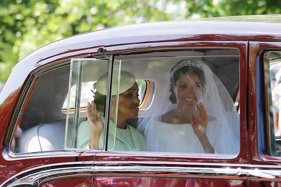 The bride and mother-of-the-bride journey to the ceremony (Getty)