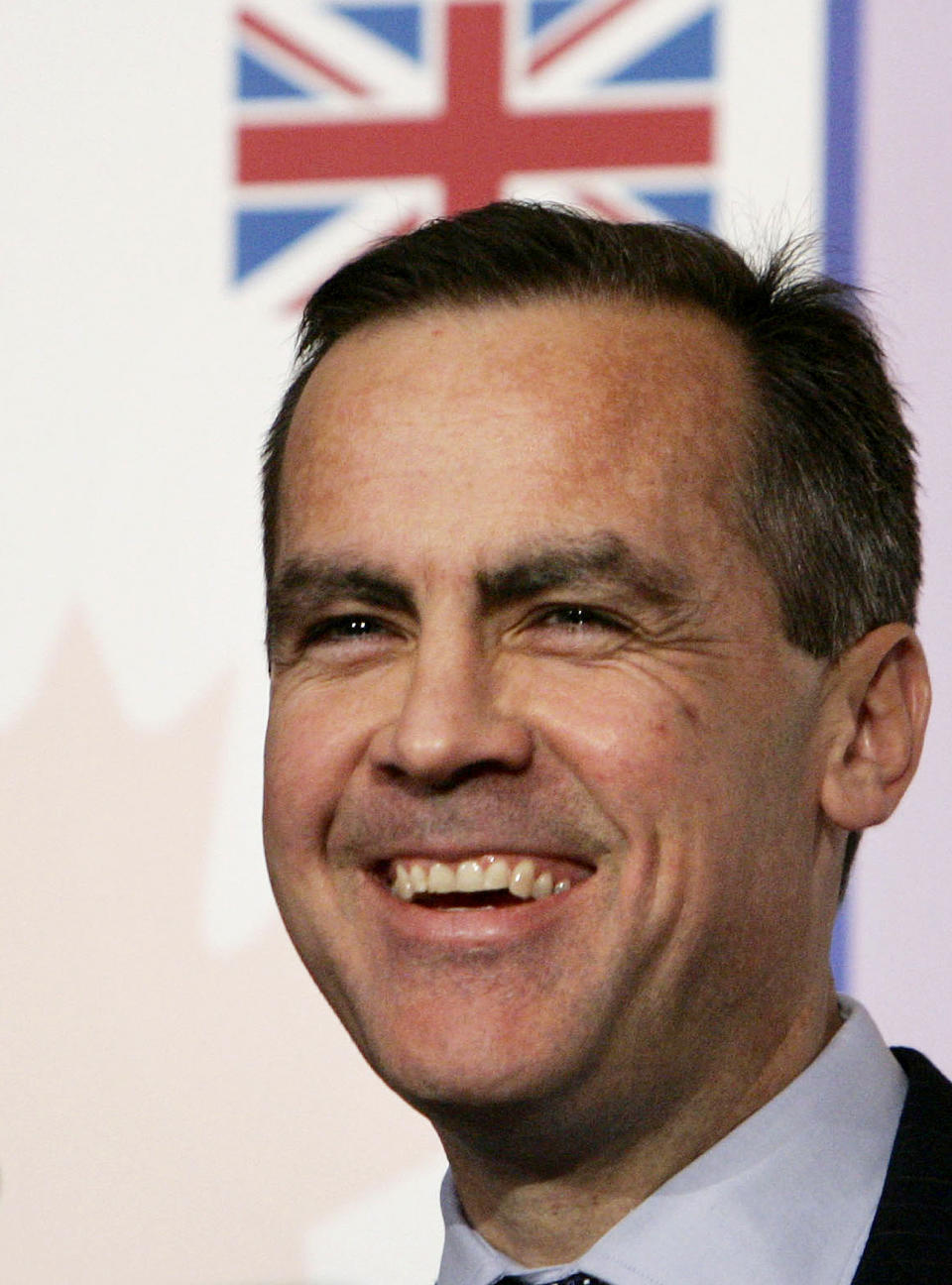 FILE - In this Nov. 19, 2008 file photo, Governor of the Bank of Canada Mark Carney laughs as he listens to a question following his speech on 'Building Continuous Markets', before the Canada/United Kingdom Chamber of Commerce conference at a hotel in central London. British Chancellor George Osborne announced on Monday, Nov. 26, 2012 that Canadian central bank chief Mark Carney is to lead Bank of England next year. (AP Photo/Lefteris Pitarakis, File)