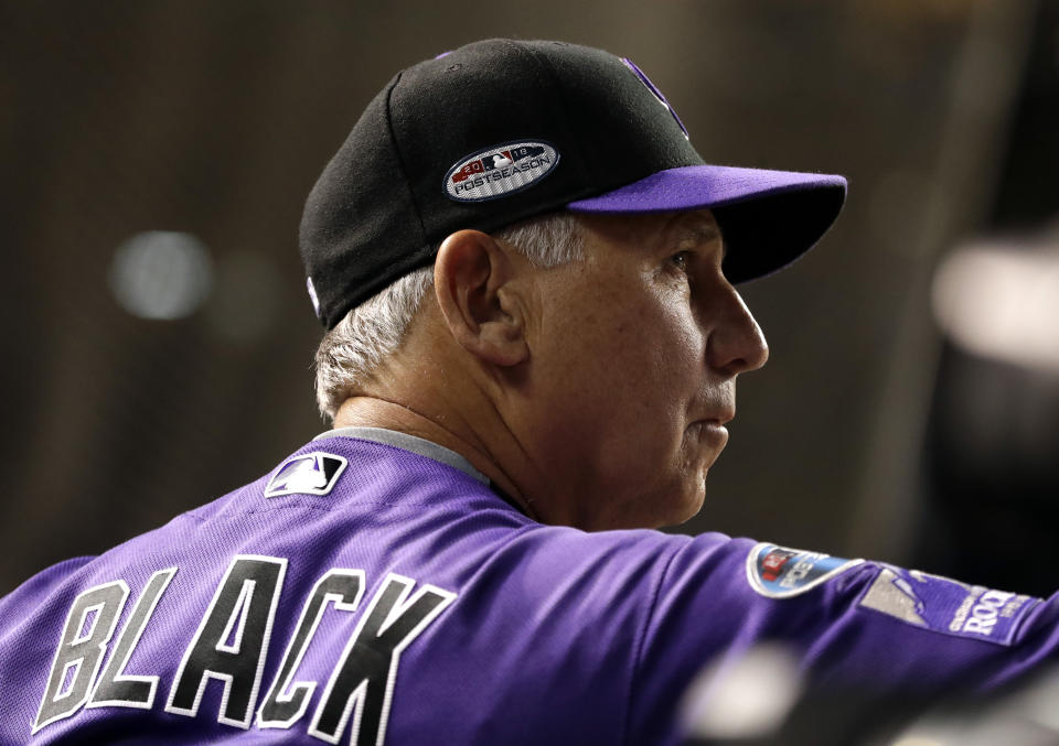 Will a second straight wild-card berth be enough to earn Colorado Rockies manager Bud Black his second Manager of the Year award. (AP)