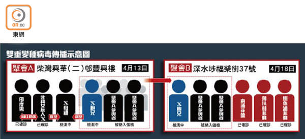 雙重變種病毒傳播示意圖