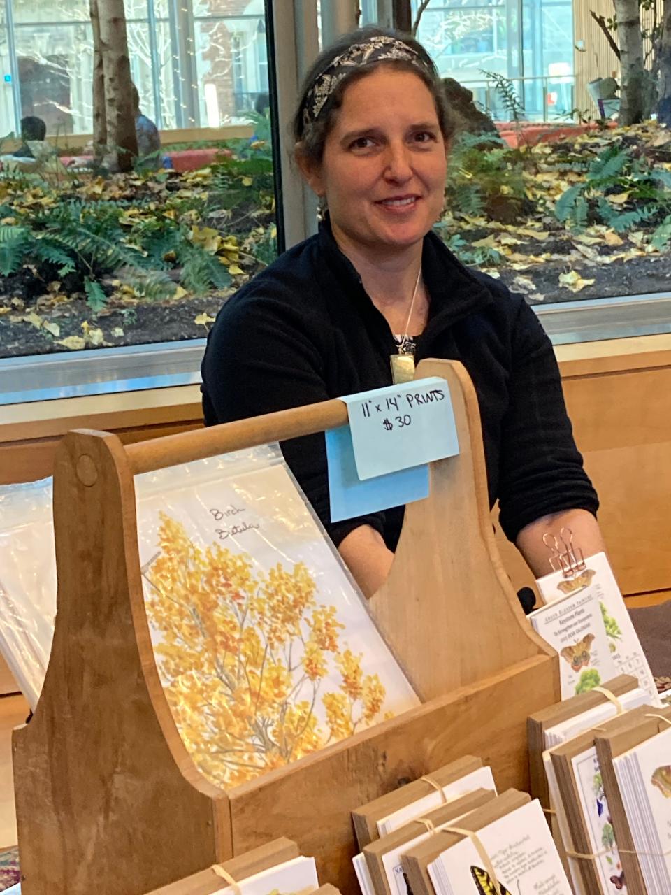 Daisy Hebb creates paper goods, calendars, notecards and prints showing native Massachusetts species and their benefit to the environment.