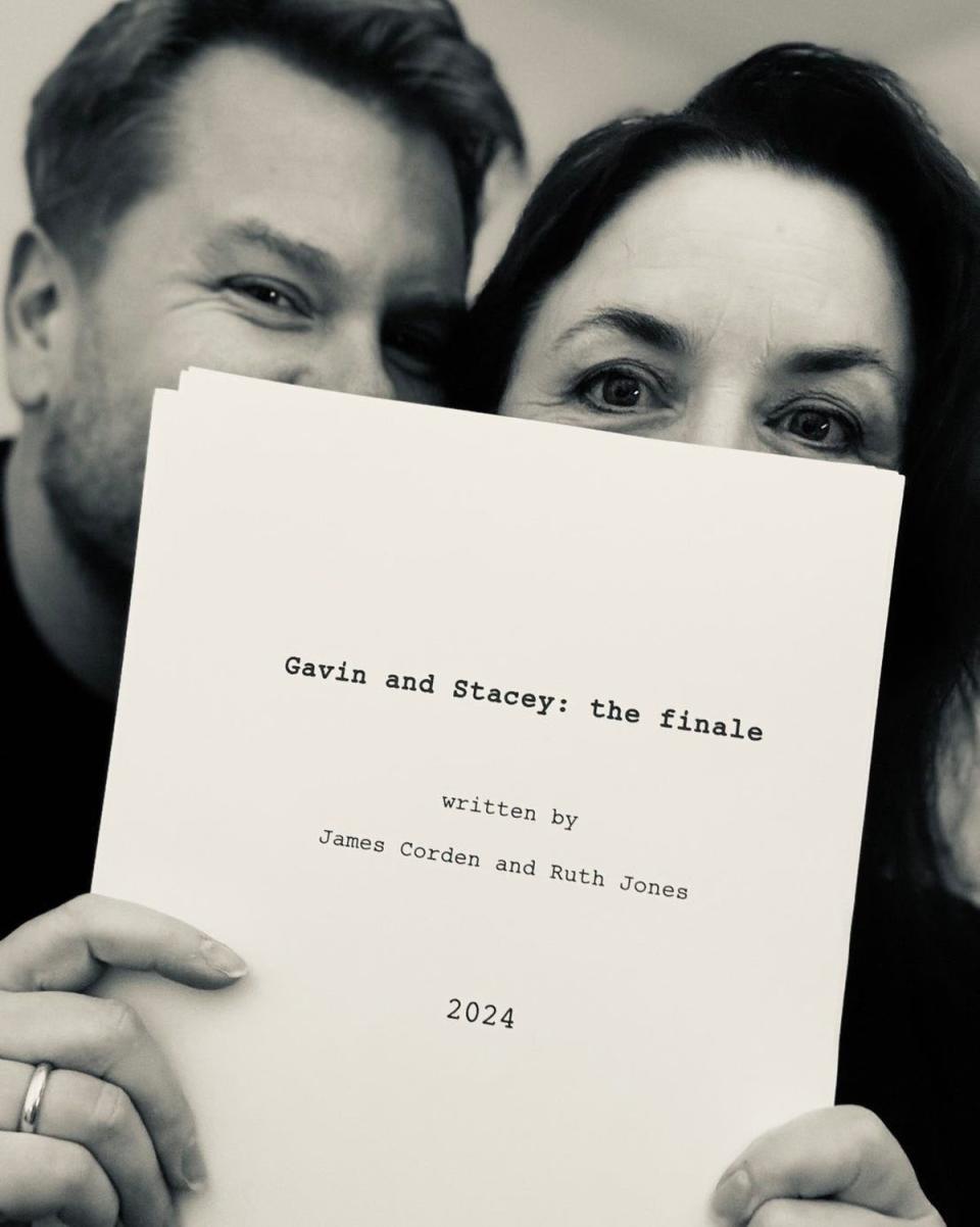 Corden announcing the Gavin & Stacey Christmas special with Ruth Jones (James Corden/Instagram)