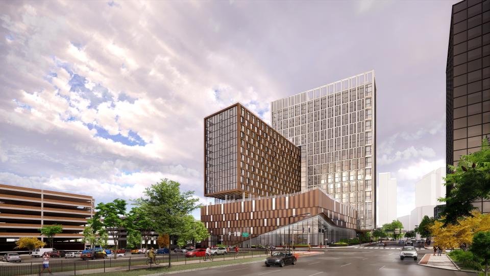 A rendering of the 25 North Lex multi-family mixed-use development near the train station in White Plains. A groundbreaking for the project occurred Wednesday.