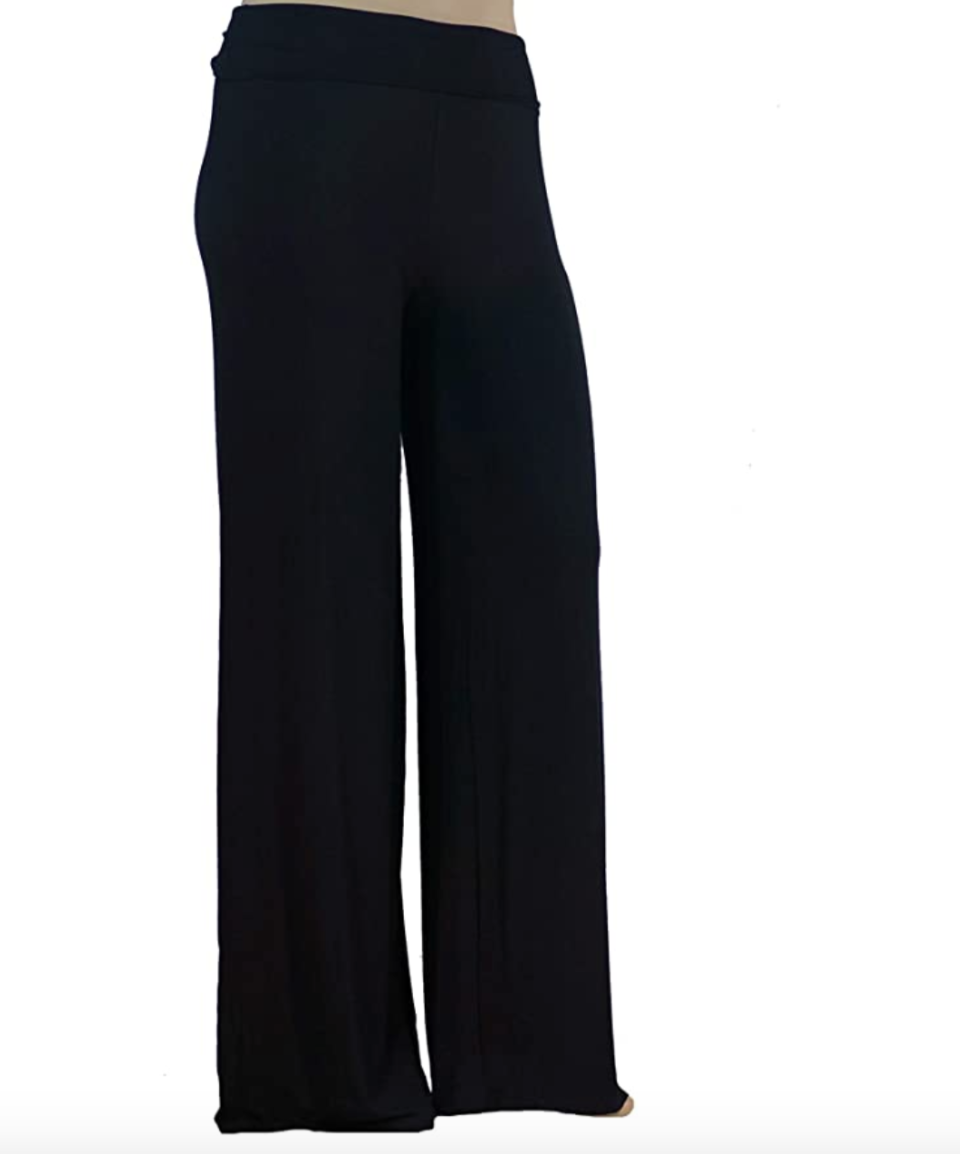 Plus-Size Palazzo Solid Stretch Pants