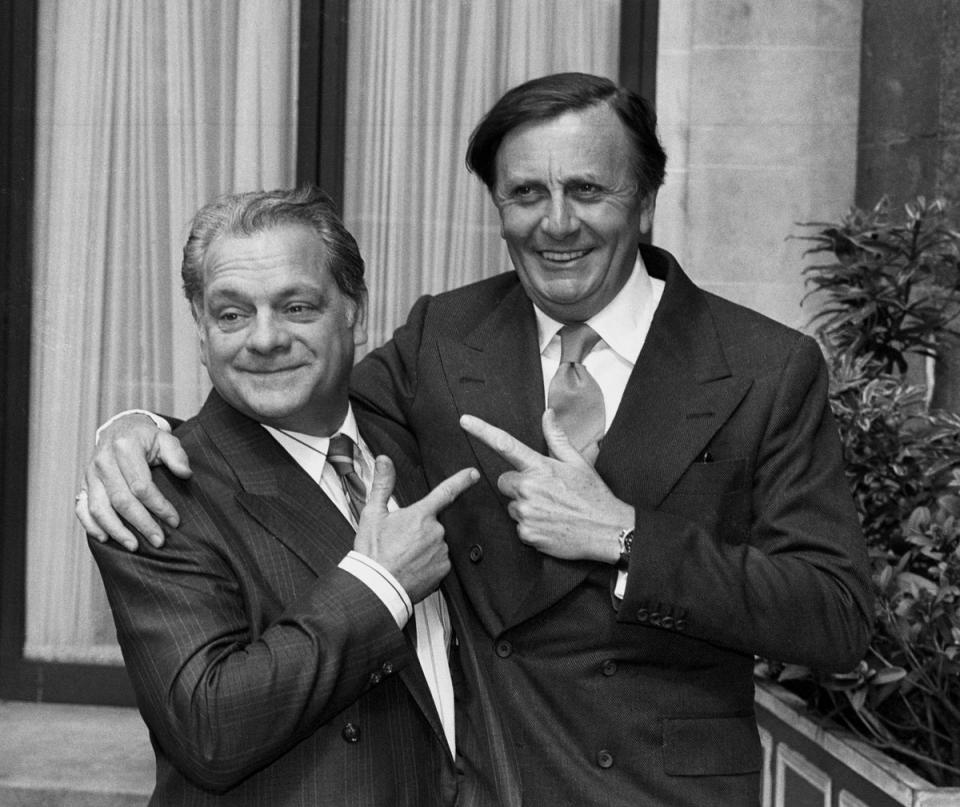 David Jason with Humphries at an awards show in London in 1990 (PA)