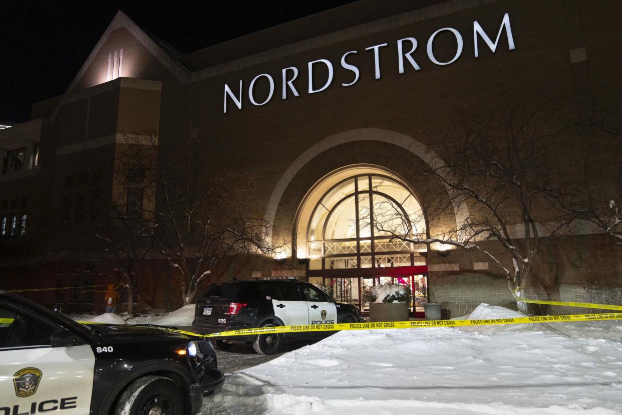 Officials lock down the west wing of the Mall of America after a shooting Friday, Dec. 23, 2022 in Bloomington, Minn.  (Alex Kormann / Star Tribune via AP)