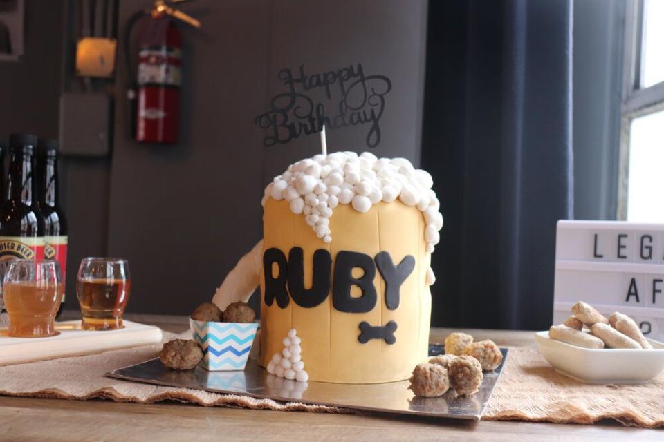 best dog birthday party ideas beer mug cake