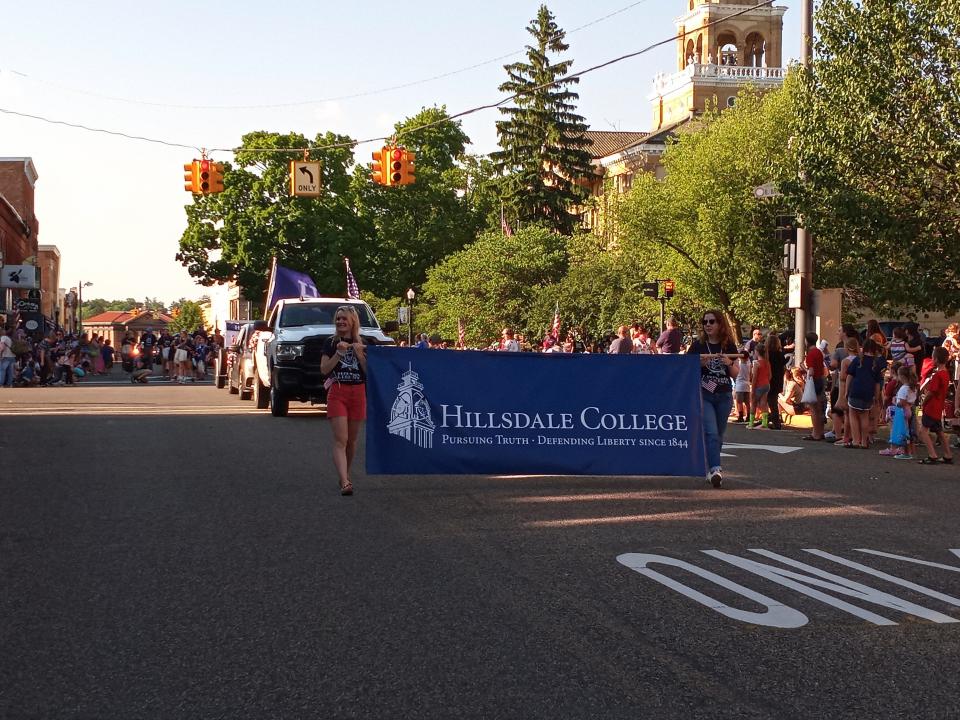 Hillsdale College was just one of many community organizations participating in the parade.