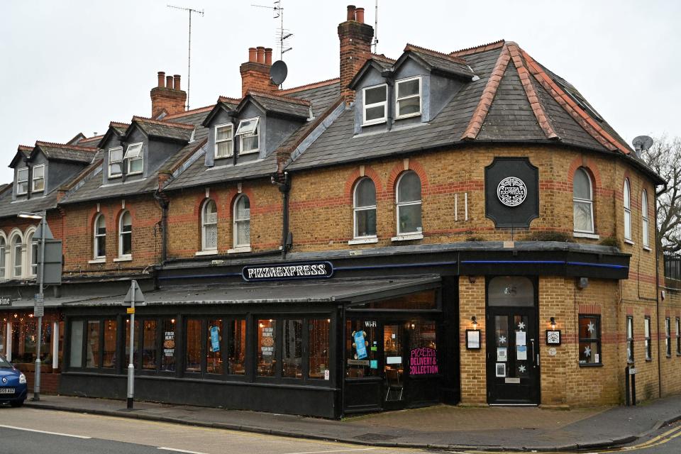 The now-infamous Pizza Express restaurant in Woking in Surrey, southwest of London. (AFP/Getty)