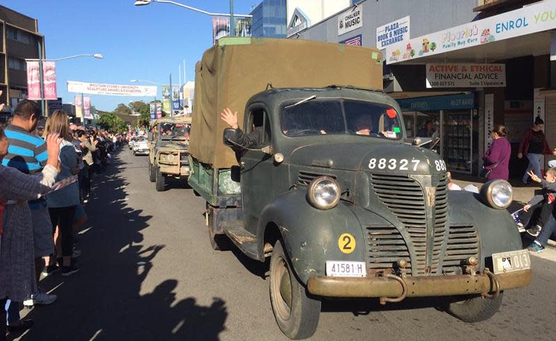 The Anzac Day parade in Campbelltown in Sydney. Source: Chloe-Amanda Bailey.