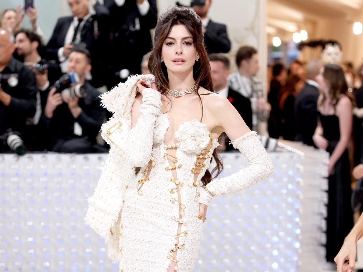 Anne Hathaway attends the 2023 Met Gala.