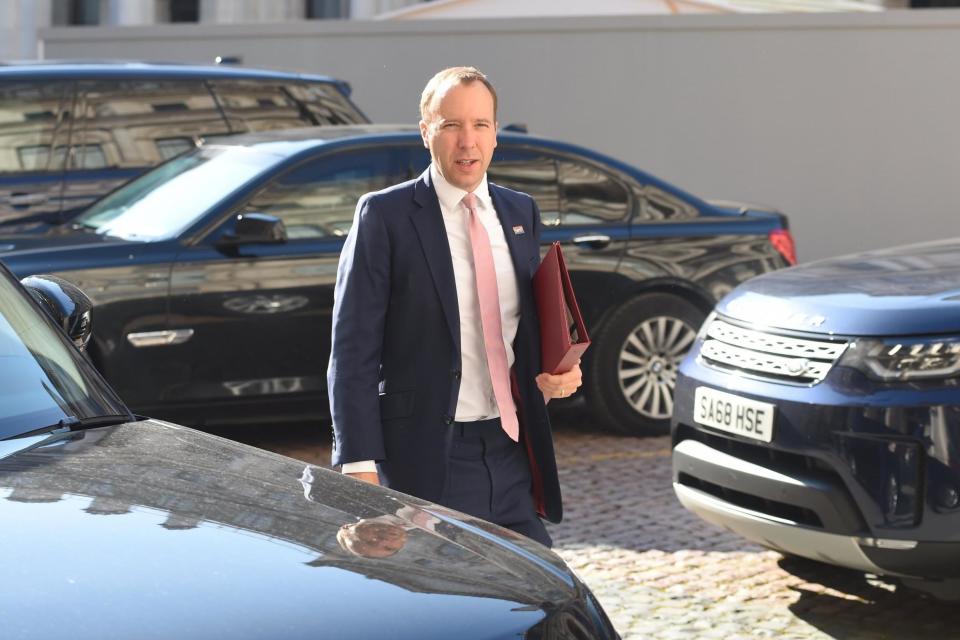 Matt Hancock arrives in the Foreign Office Courtyard (Jeremy Selwyn)