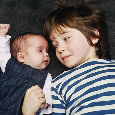 Reuben Blake (pictured left) is 5 years old. His twin sister Floren? She’s about 2 months old. Huh?  Reuben and Floren’s parents Simon and Jody Blake were having trouble getting pregnant, so they tried in vitro fertilization (a process in which a woman’s eggs are fertilized outside of her body and then implanted in her uterus). Two embryos were implanted in Mrs. Blake (only one of which was successful — Reuben!), and the couple decided to have the other three embryos frozen.  A few years later, they <a href="http://www.telegraph.co.uk/health/healthnews/8991739/Twins-born-five-years-apart.html" target="_hplink">implanted another embryo and nine months later, Reuben’s twin sister was born</a>. "It does depend how you interpret the term 'twins' — twins generally means that they are born at the same time,” Valentine Akande, MD, lead clinician and director of fertility services at the Bristol Centre for Reproductive Medicine, told The Telegraph. "But, yes, twins in that they have come from the same batch of embryos, collected from the same treatment cycle — so twins born at a different time."