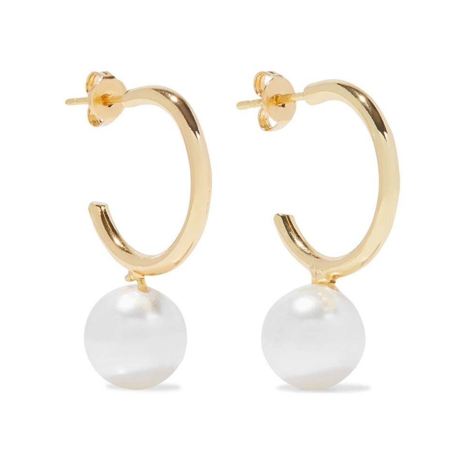 16) 18-Karat Gold-Plated Faux Pearl Earrings