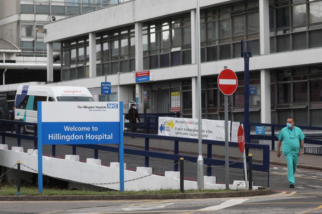 Hillingdon hospital in west London has closed its A&E to emergency patients due to an outbreak of Covid-19: AFP via Getty Images