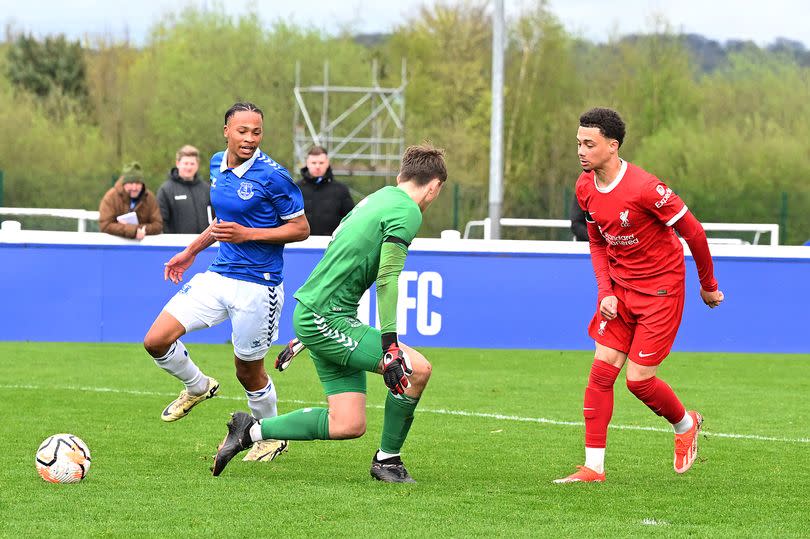 Ranel Young equalises for Liverpool Under-18s in the mini derby at Everton U18s