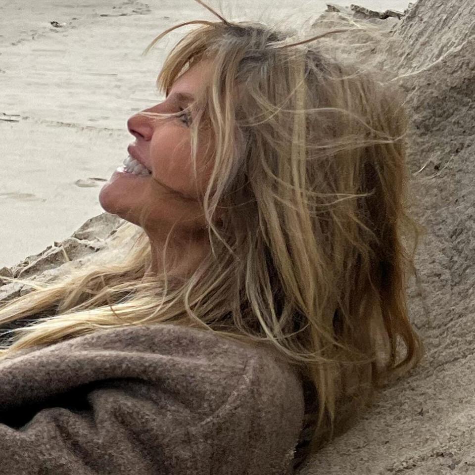 Christie Brinkley embraces gray hair