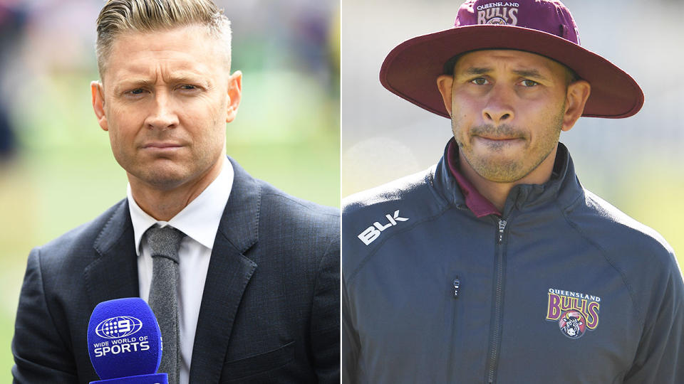 Pictured here, former Australia captain Michael Clarke and Queensland batsman Usman Khawaja.