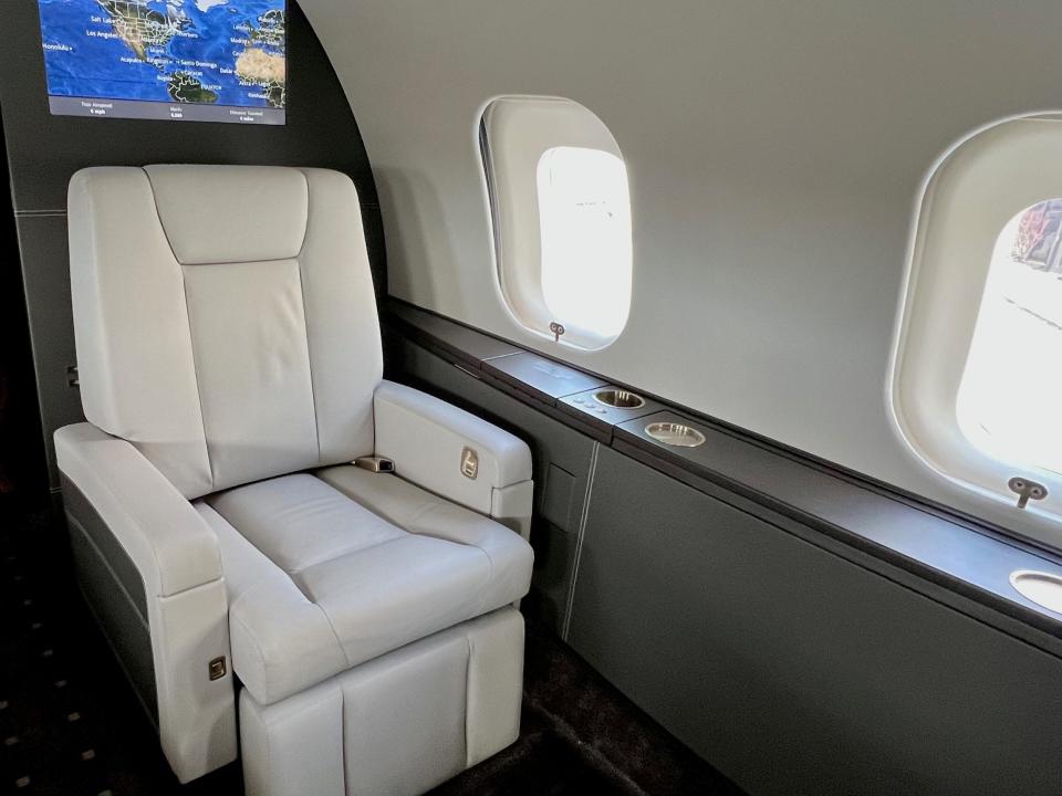Flying on VistaJet's Bombardier Global 5000 private jet.